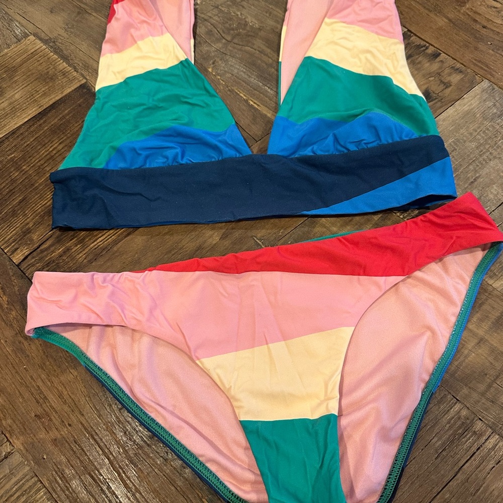 Billabong Multicolor Striped Bikini